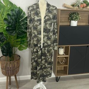 Bobeau • camo ribbed duster cardigan sweater with pockets Nordstrom